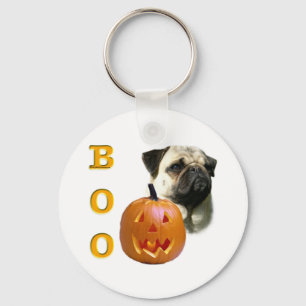 Fawn Coated Pug Boo Key Ring
