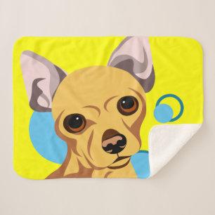 Fawn Colour Smooth Coat Chihuahua Dog Sherpa Blanket