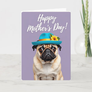 Fawn Dog Mothers Day Fedora Card