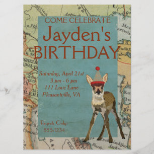 FAWN EXPLORE BIRTHDAY INVITATION