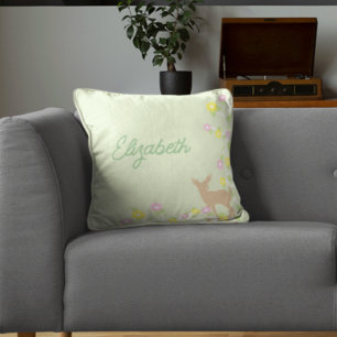 Fawn Floral Girl Cushion