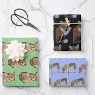 Fawn, Fox and Coyote Wrapping Paper Sheet