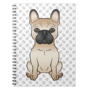 Fawn French Bulldog / Frenchie Cartoon Dog & Paws Notebook