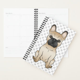 Fawn French Bulldog / Frenchie Cartoon Dog & Paws Planner