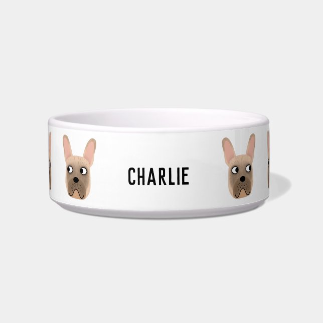 Fawn French Bulldog Name Bowl (Front)