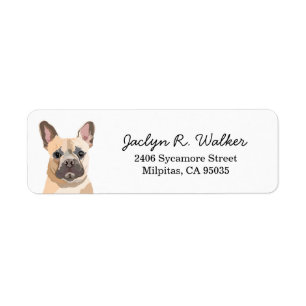 Fawn French Bulldog Return Address Label