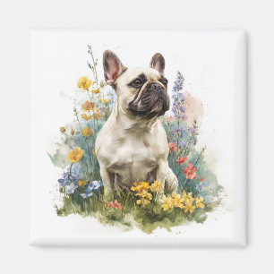 Fawn French Bulldog Watercolor Art Magnet