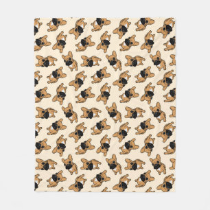 Fawn Frenchie Puppy Fleece Blanket