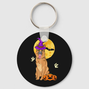 Fawn German Shepherd Witch Halloween Costume Dog Key Ring