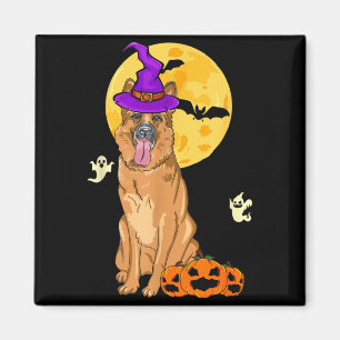 Fawn German Shepherd Witch Halloween Costume Dog Magnet