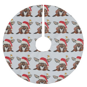 FAWN & GOLDEN BIRD CHRISTMAS BRUSHED POLYESTER TREE SKIRT