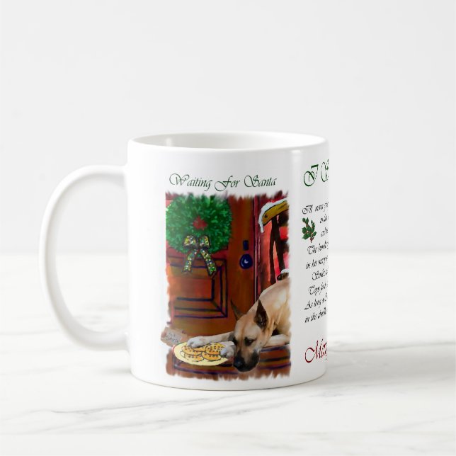 Fawn Great Dane Christmas Coffee Mug (Left)