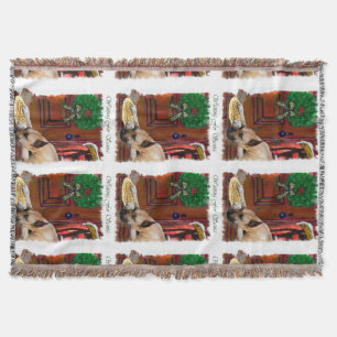 Fawn Great Dane Christmas Throw Blanket