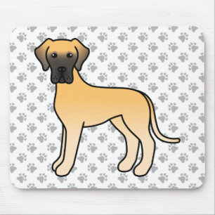 Fawn Great Dane Cute Cartoon Dog Mouse Pad