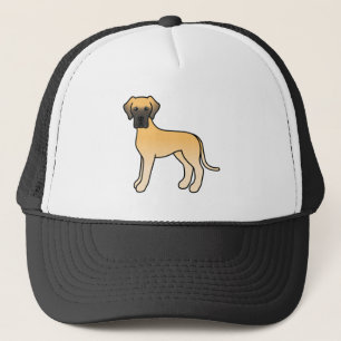 Fawn Great Dane Cute Cartoon Dog Trucker Hat