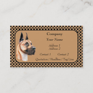 Fawn Great Dane Show Colours Business Cards