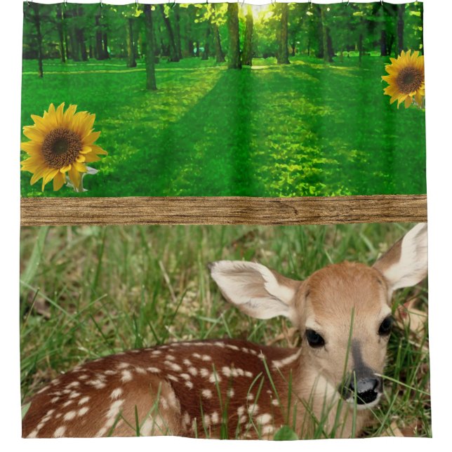 fawn green grass showercurtain shower curtain (Front)