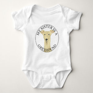 Fawn Greyhound Big Sister Baby Bodysuit