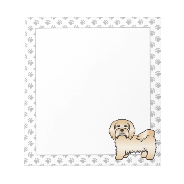 Fawn Havanese Cute Cartoon Dog Illustration Notepad (Front)
