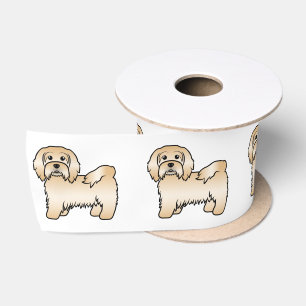 Fawn Havanese Cute Cartoon Dog Illustration Satin Ribbon