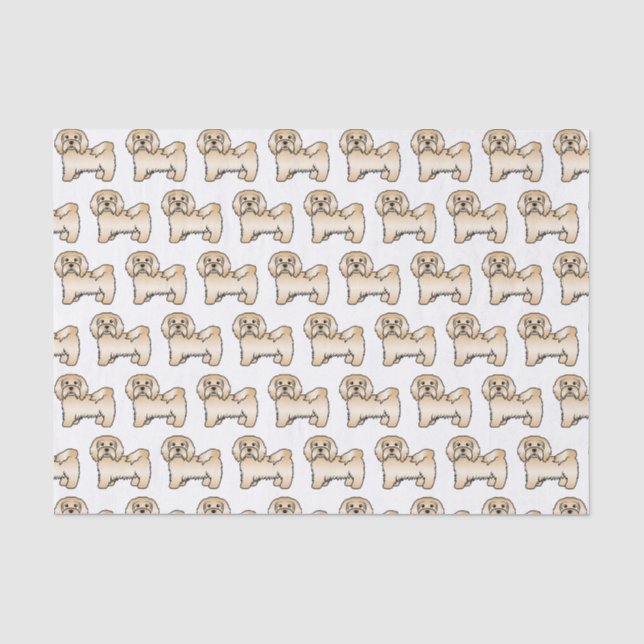 Fawn Havanese Cute Cartoon Dog Pattern Tissue Paper (Front)