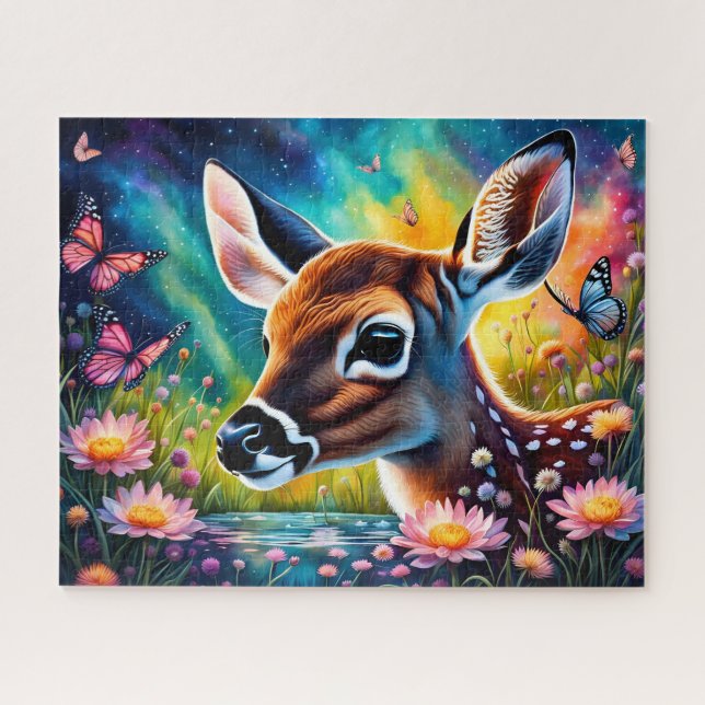 Fawn in Meadow Pond  Jigsaw Puzzle (Horizontal)