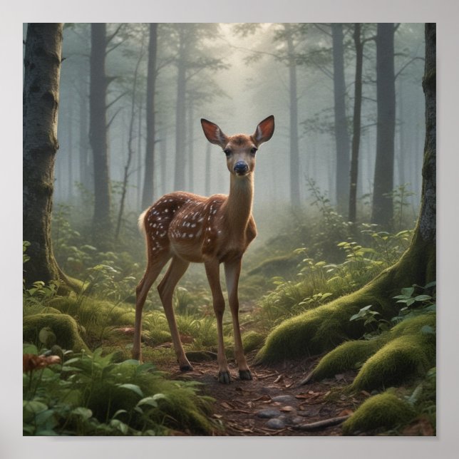 Fawn in the Forest Poster (Front)