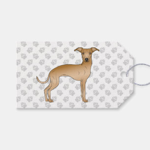 Fawn Italian Greyhound Cute Cartoon Dog With Paws Gift Tags