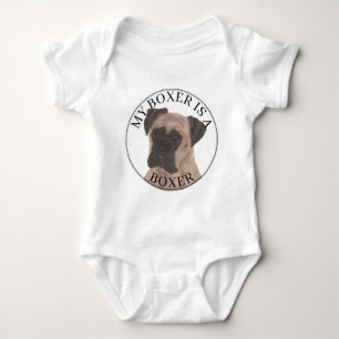 Fawn Masked Boxer Dog Big Brother Baby Bodysuit