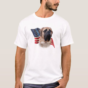 Fawn Mastiff American Flag; Patriotic Mastiff T-Shirt