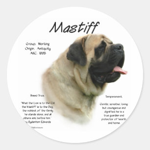 Fawn Mastiff History Classic Round Sticker
