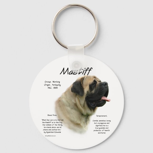 Fawn Mastiff History  Key Ring (Front)