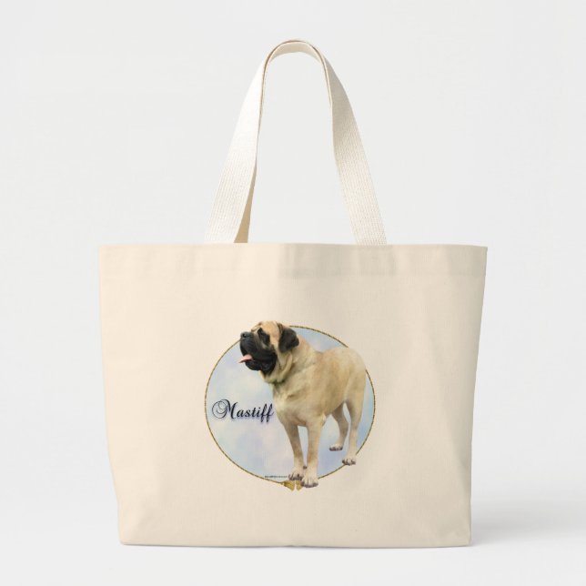 Fawn Mastiff Portrait Large Tote Bag (Front)