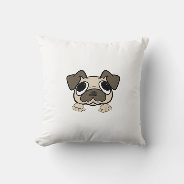 fawn peeking pug cushion (Front)