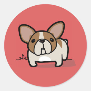 Fawn Pied Frenchie Classic Round Sticker