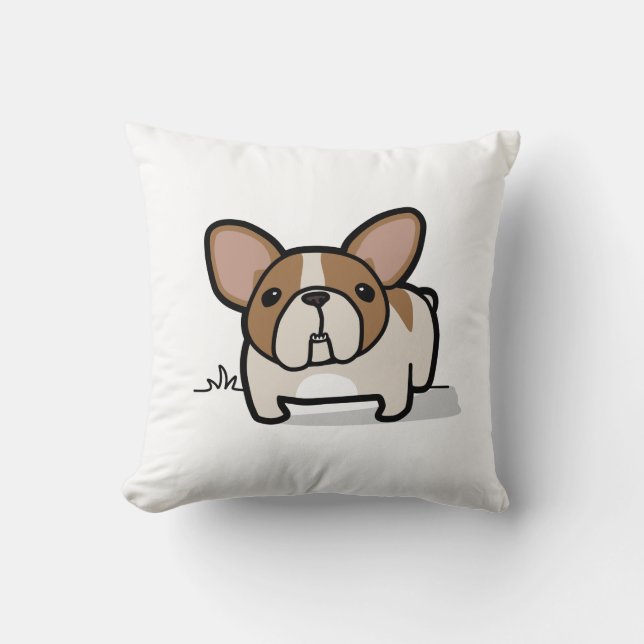 Fawn Pied Frenchie Cushion (Front)