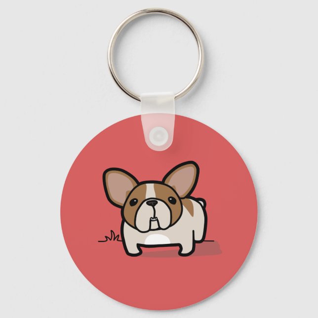 Fawn Pied Frenchie Key Ring (Front)