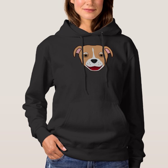 Fawn Pitbull Face With Blaze Hoodie (Front)