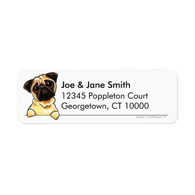 Fawn Pug Clean & Simple Return Address Label (Front)