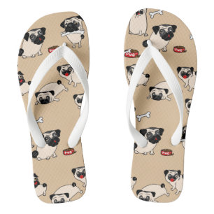 Fawn Pug Doodle Clothing - beachwear Thongs