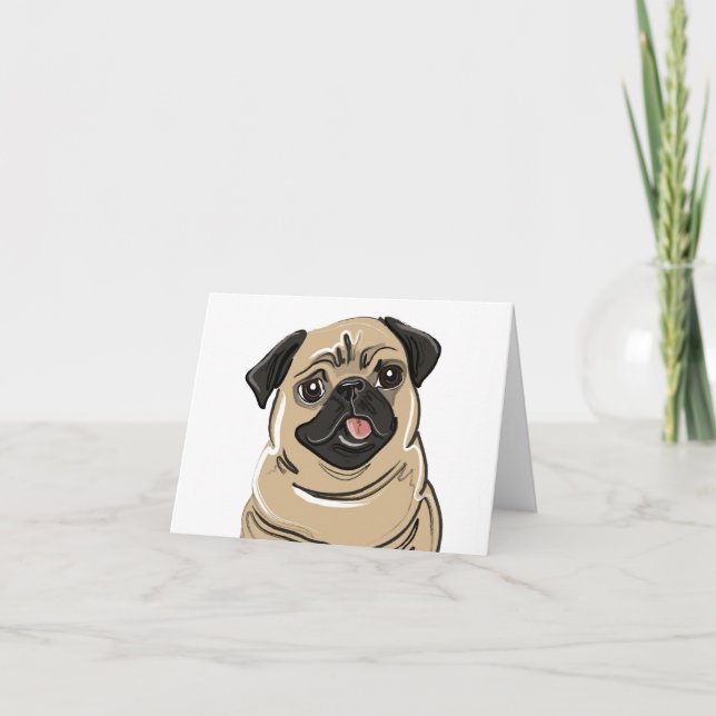 Fawn Pug Note Card (Front)