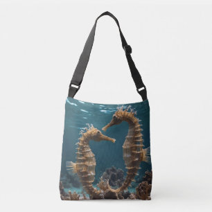Fawn Romantic Seahorses Under The Ocean, Crossbody Bag