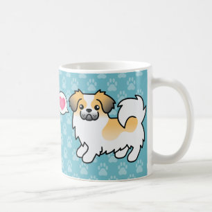 Fawn Sable Parti-colour Tibetan Spaniel Cartoon Do Coffee Mug