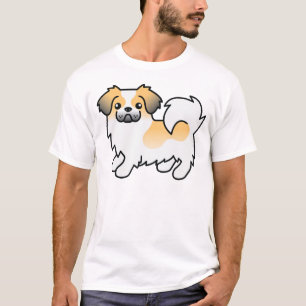 Fawn Sable Parti-Colour Tibetan Spaniel Cute Dog T-Shirt