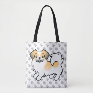 Fawn Sable Parti-Colour Tibetan Spaniel Cute Dog Tote Bag