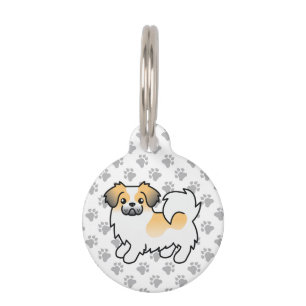 Fawn Sable Parti-Colour Tibetan Spaniel Pet's Info Pet Tag