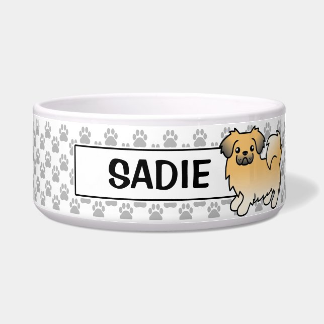 Fawn Sable Tibetan Spaniel Cartoon Dog (Front)