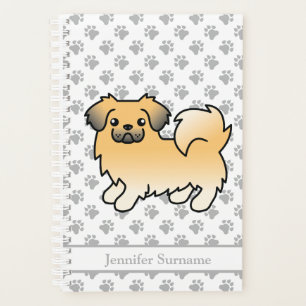 Fawn Sable Tibetan Spaniel Cute Cartoon Dog & Text Planner
