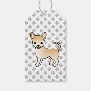 Fawn Smooth Coat Chihuahua Cartoon Dog & Paws Gift Tags
