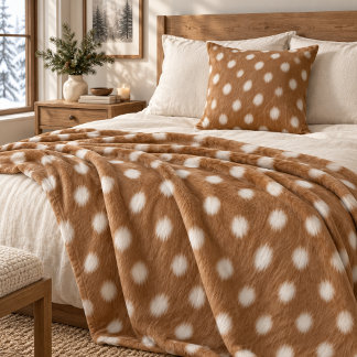 Fawn Spot Nordic Woodland Throw Pillow